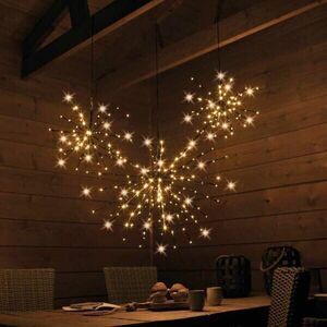 New Lumineo Polestar Light Flashing Warm White Silver Corded 160 LED Sta…